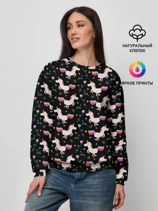 Женский свитшот / Unicorns pattern