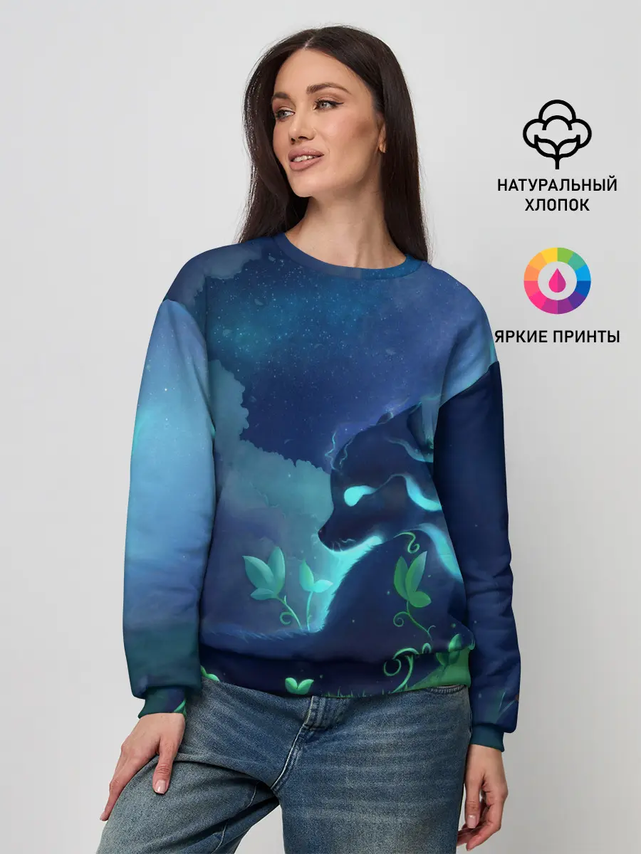 Женский свитшот / Панда и лиса