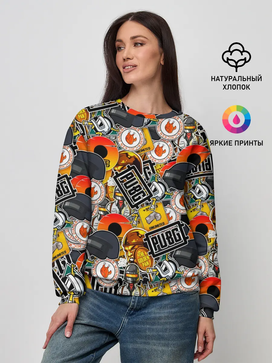Женский свитшот / PUBG STICKER