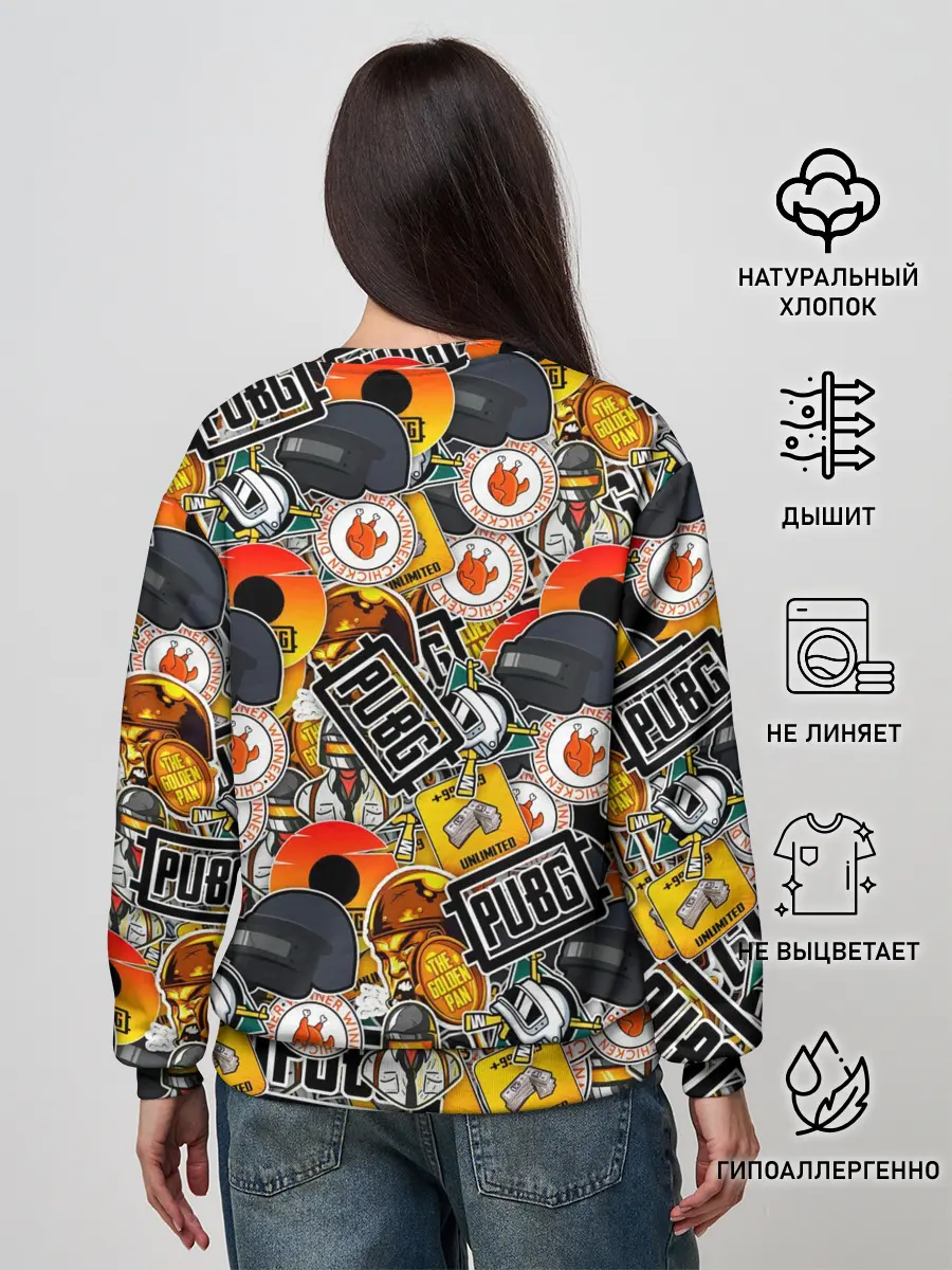Женский свитшот / PUBG STICKER
