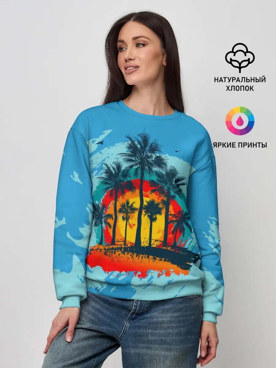 Женский свитшот / Море. Пальмы. Песок