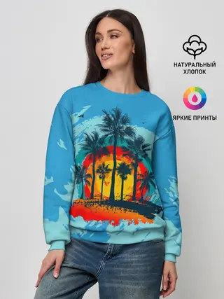Женский свитшот / Море. Пальмы. Песок