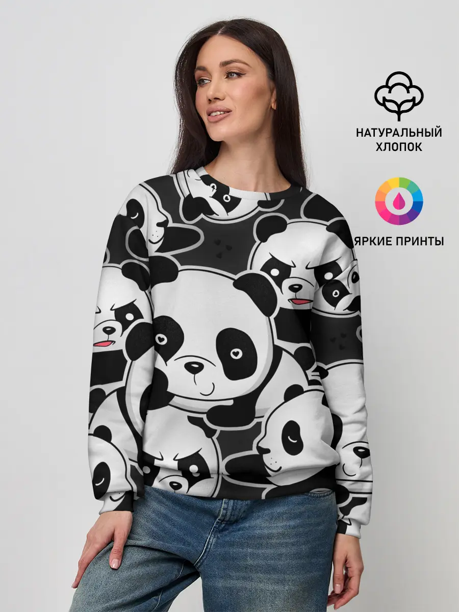 Женский свитшот / Смешные панды