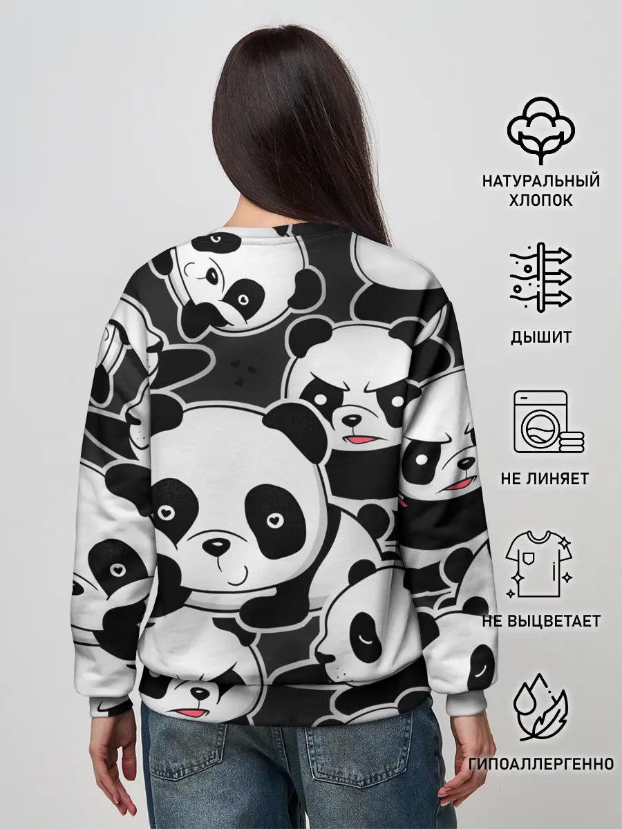 Женский свитшот / Смешные панды