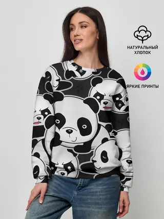 Женский свитшот / Смешные панды