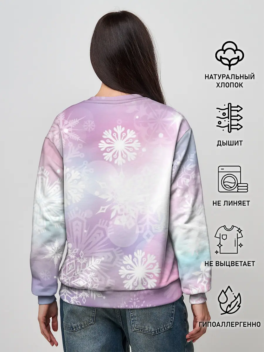 Женский свитшот / снежинки