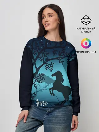 Женский свитшот / Конь