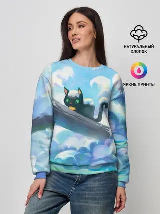 Женский свитшот / Снежный котенок