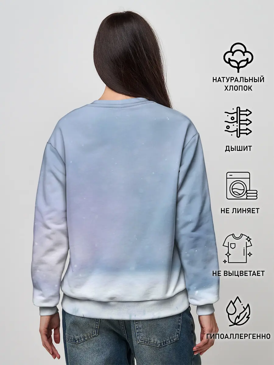 Женский свитшот / Чихуахуа в снегу