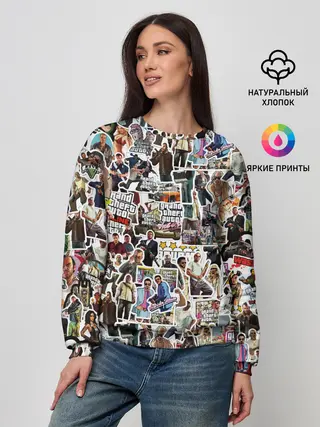 Женский свитшот / GTA Sticker Bombing