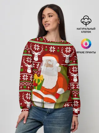 Женский свитшот / Санта с защитным экраном