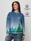 Женский свитшот / Снежинки в лесу