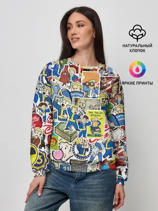 Женский свитшот / FALLOUT STICKER BOMBING