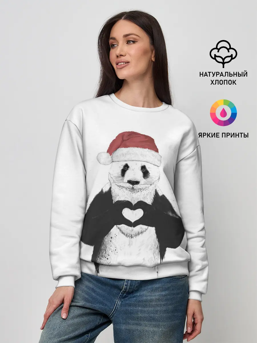 Женский свитшот / Панда Клаус