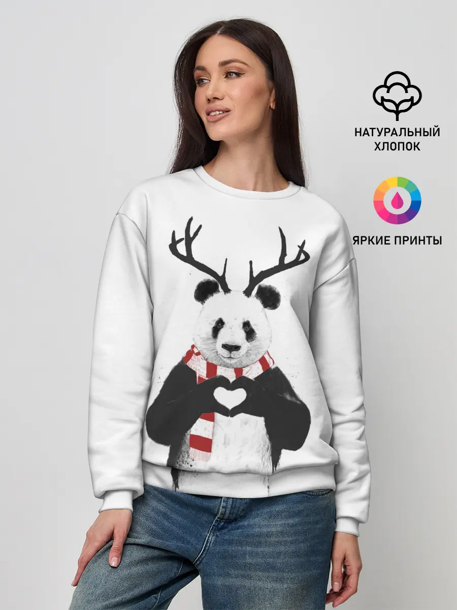 Женский свитшот / Новогодний Панда