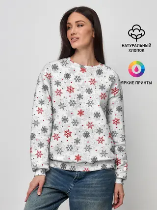Женский свитшот / Снежинки