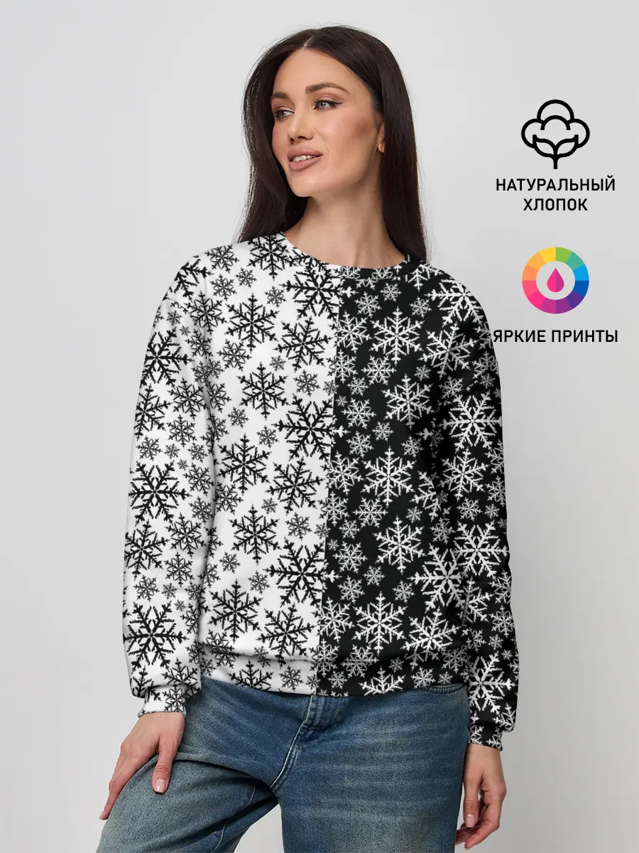 Женский свитшот / Снежинки