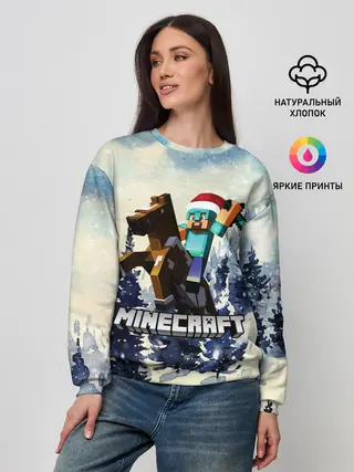 Женский свитшот / Зимний Майнкрафт