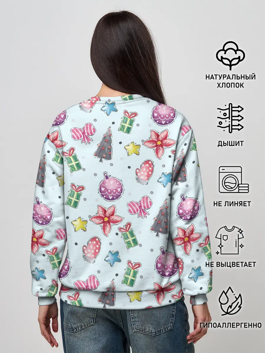 Женский свитшот / новогодние игрушки
