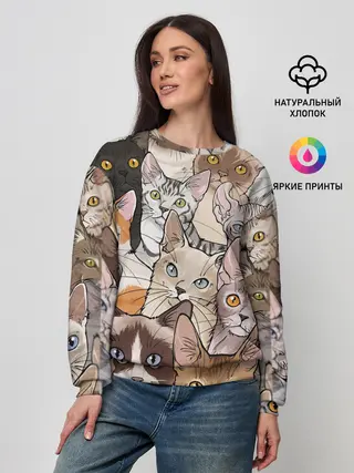 Женский свитшот / Котики