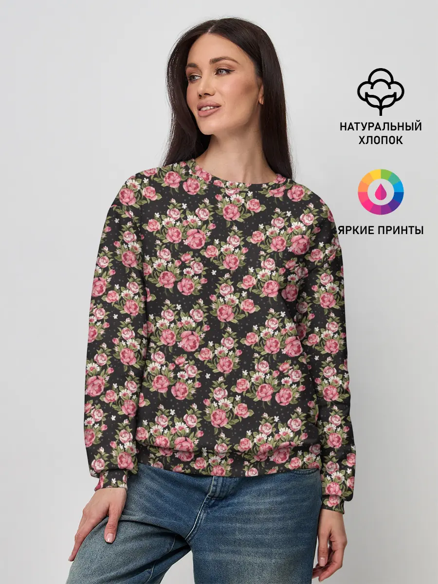 Женский свитшот / Узор цветочек