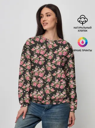 Женский свитшот / Узор цветочек