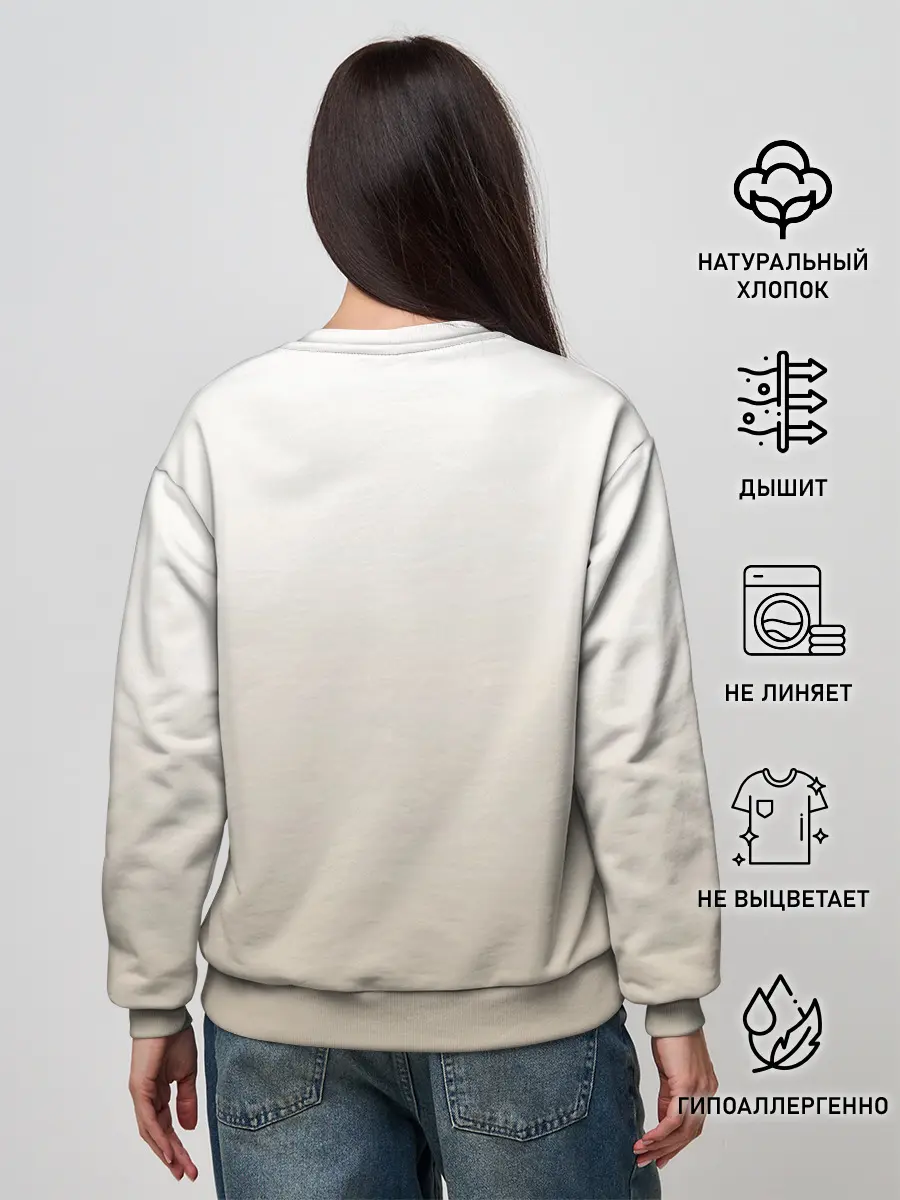 Женский свитшот / летящая сова рисунок