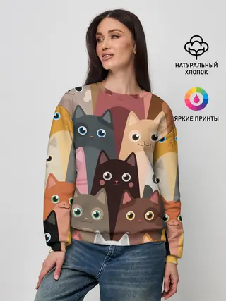Женский свитшот / Котики мультяшные