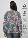 Женский свитшот / Лилии на сером фоне