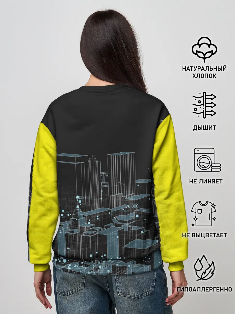 Женский свитшот / Город CYBERPUNK 2077