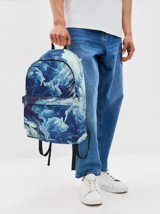Рюкзак джинсовый / Абстракция смешивание разводы