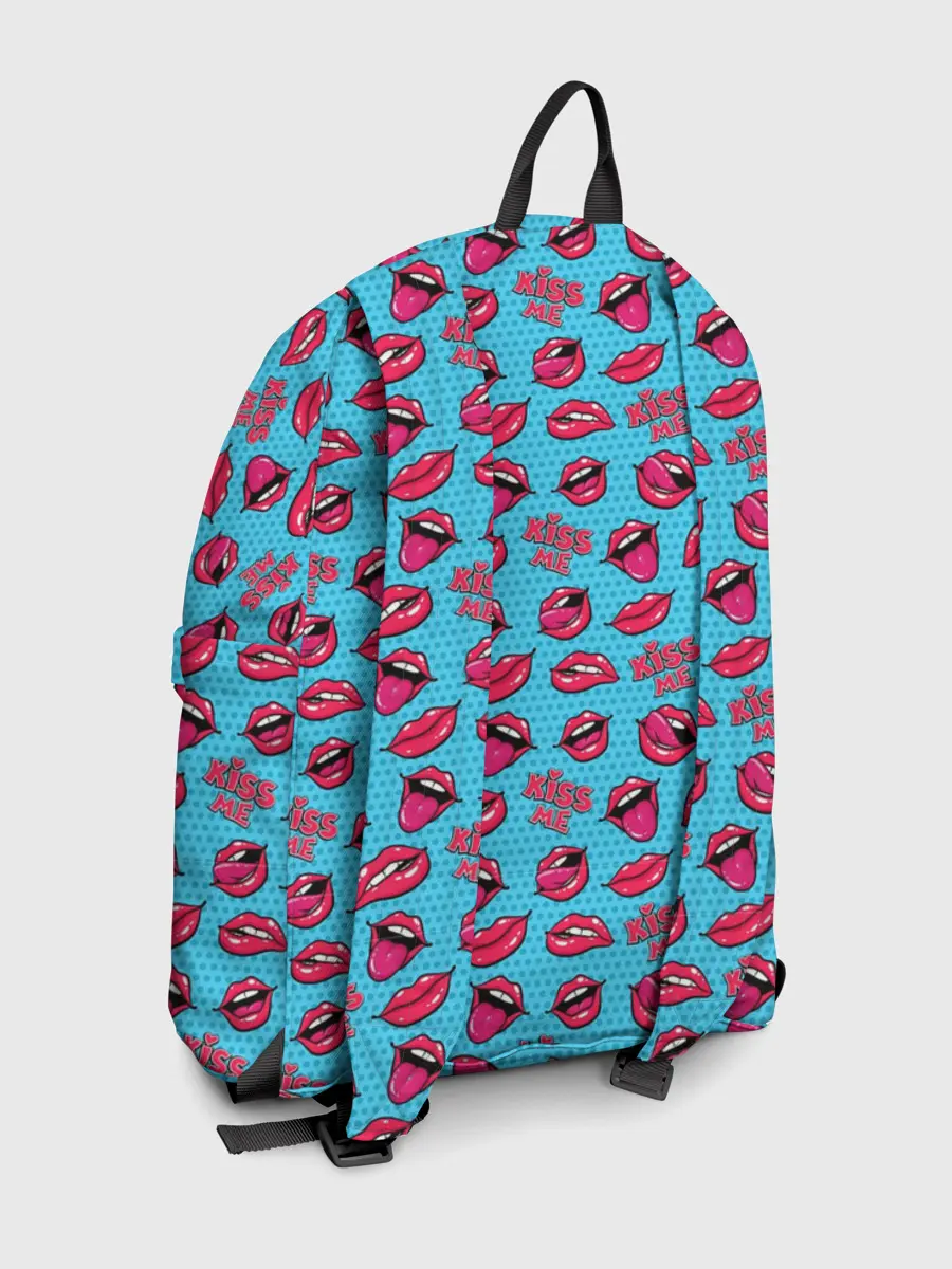Рюкзак джинсовый / Губы. Поп-арт