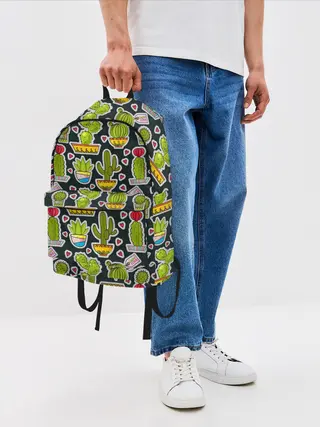 Рюкзак джинсовый / Кактусы