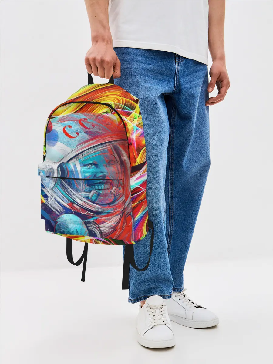 Рюкзак джинсовый / Юрий Гагарин | Всплеск Цветов