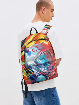 Рюкзак джинсовый / Юрий Гагарин | Всплеск Цветов