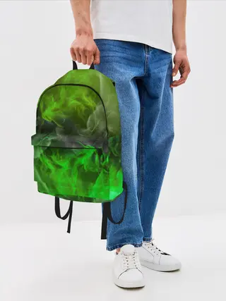 Рюкзак джинсовый / ЗЕЛЁНЫЙ ОГОНЬ