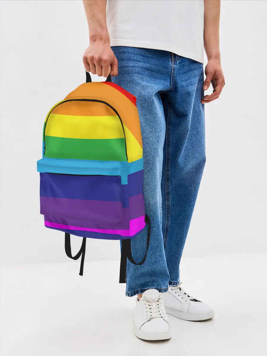Рюкзак джинсовый / ЦВЕТНЫЕ ЛИНИИ