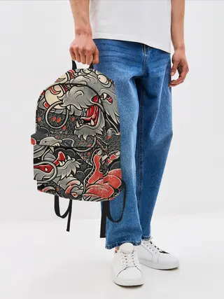 Рюкзак джинсовый / Dsquared tatoo DRAGON