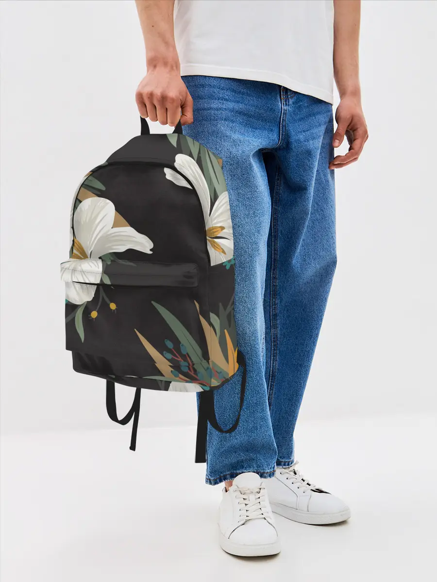 Рюкзак джинсовый / Цветочный арт