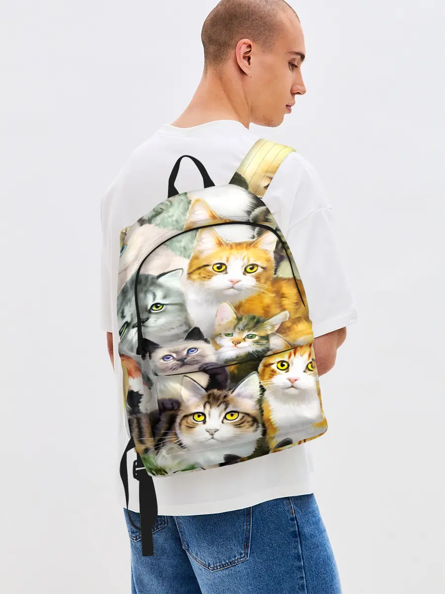 Рюкзак джинсовый / КОТЫ