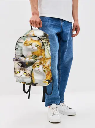 Рюкзак джинсовый / КОТЫ