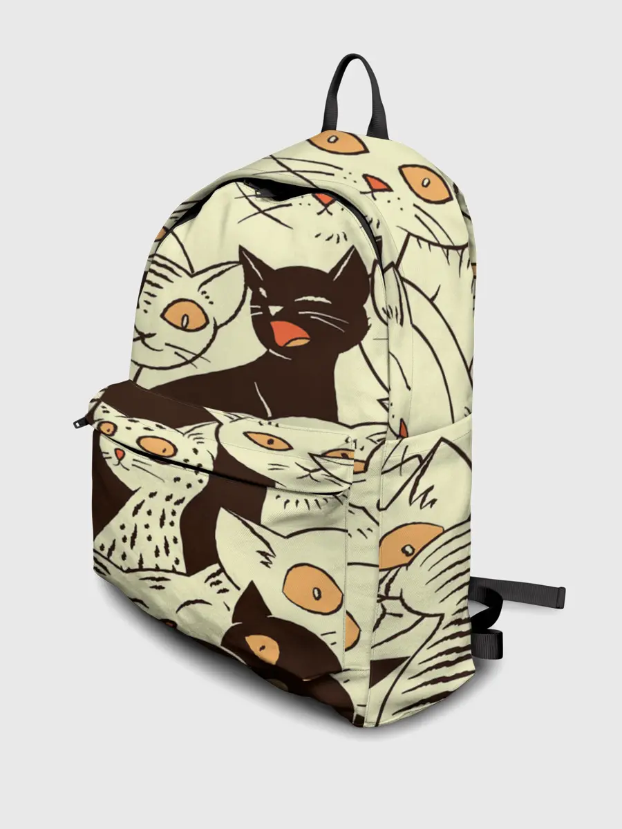 Рюкзак джинсовый / КОТЯТА ПАТТЕРН