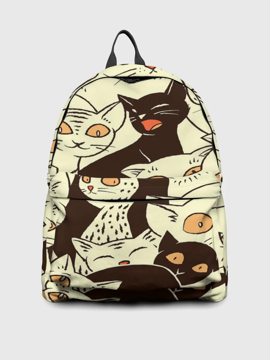 Рюкзак джинсовый / КОТЯТА ПАТТЕРН