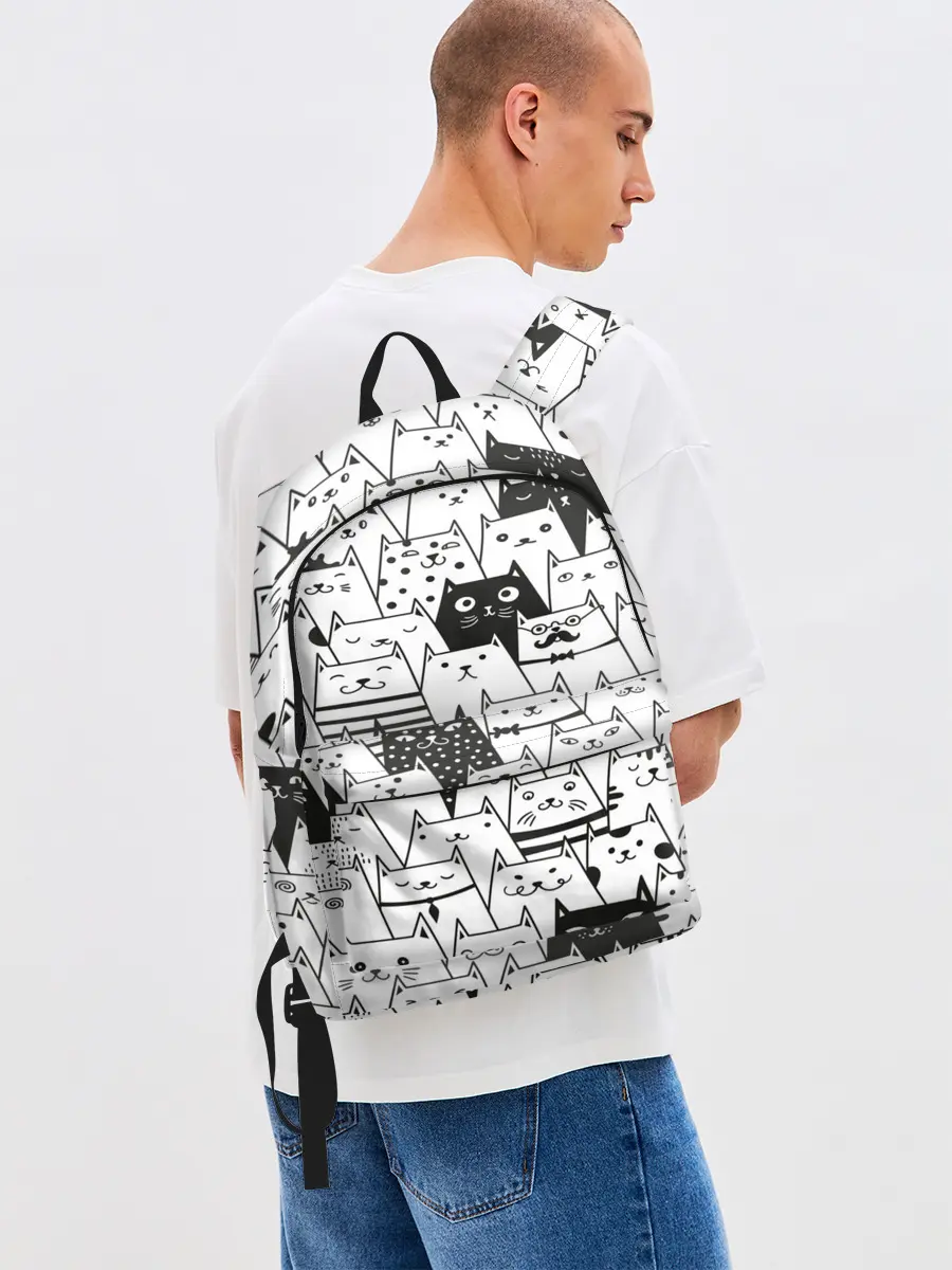 Рюкзак джинсовый / КОТЫ WHITE