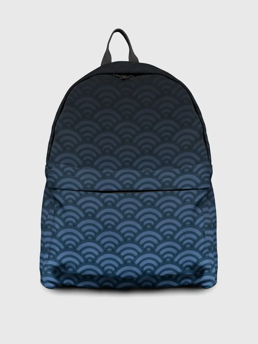 Рюкзак джинсовый / Узор круги темный синий