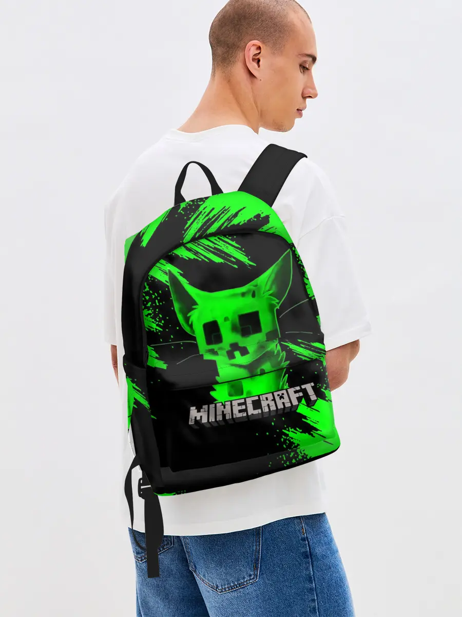 Рюкзак джинсовый / MINECRAFT CREEPER CAT