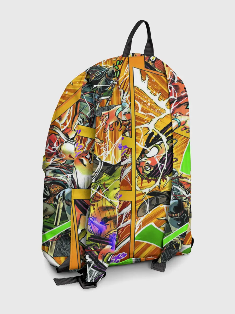 Рюкзак джинсовый / Оранжевый комикс JoJo