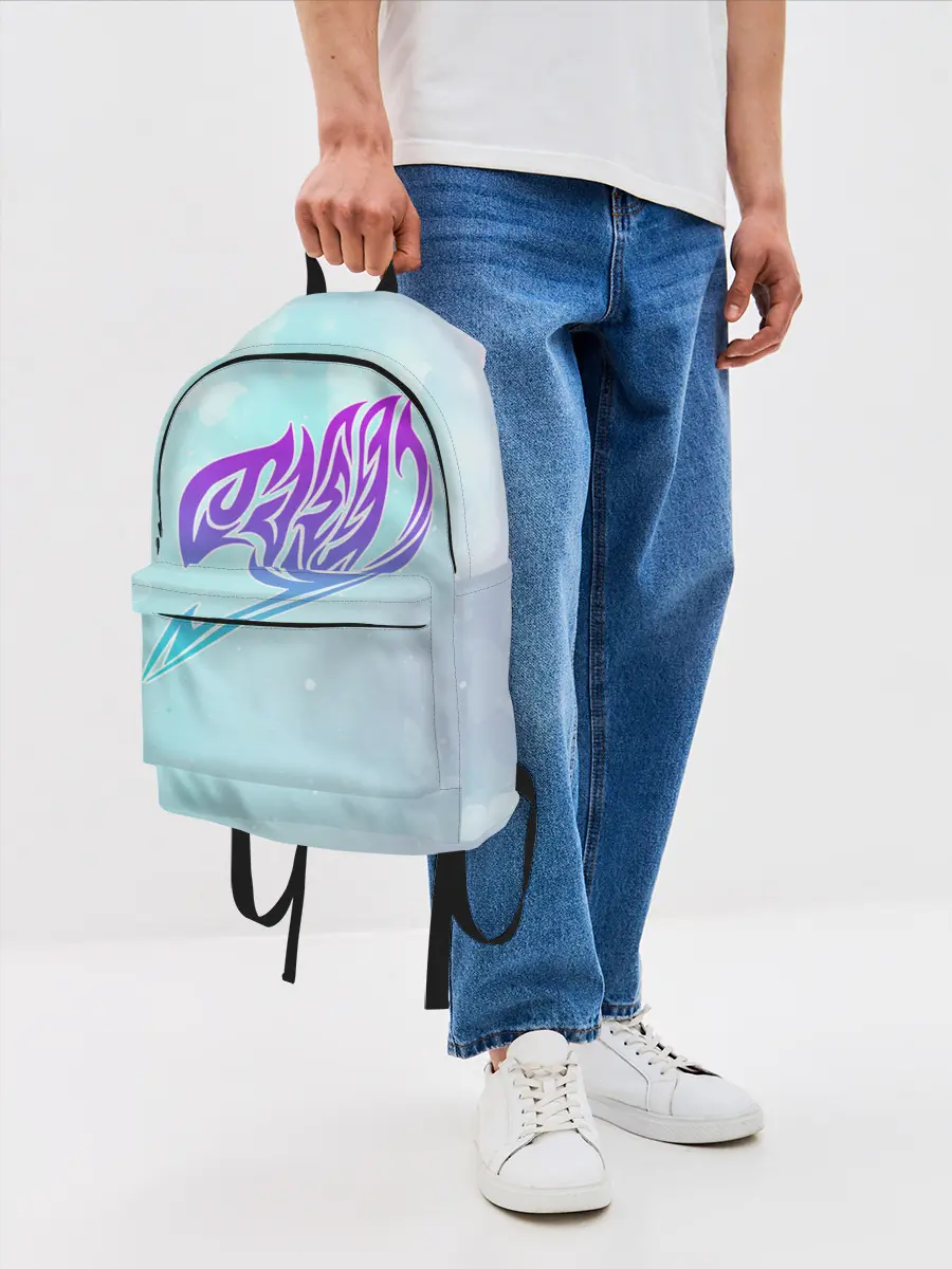 Рюкзак джинсовый / Хвост Феи радужный фон