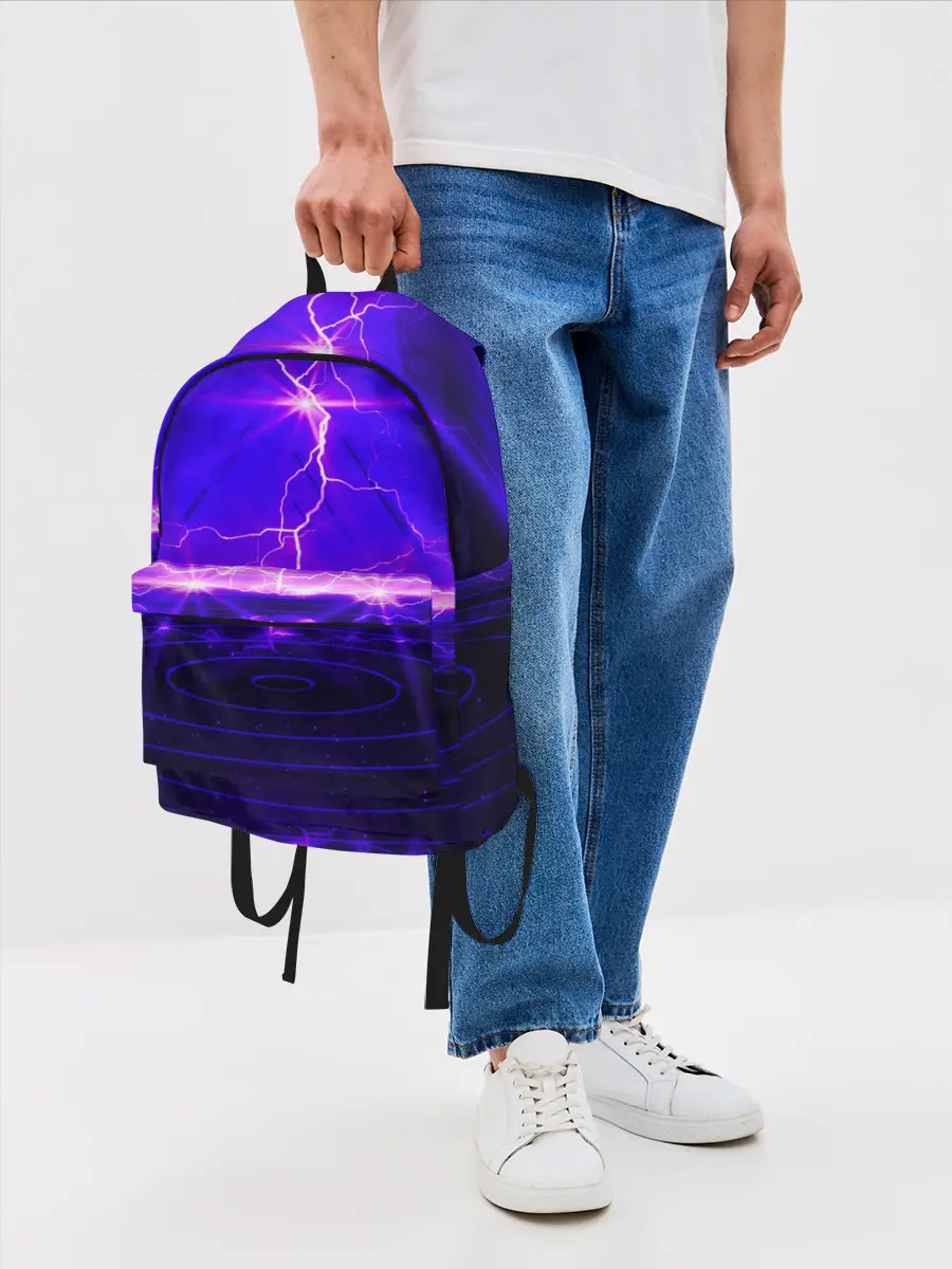 Рюкзак джинсовый / НЕОНОВЫЕ МОЛНИИ