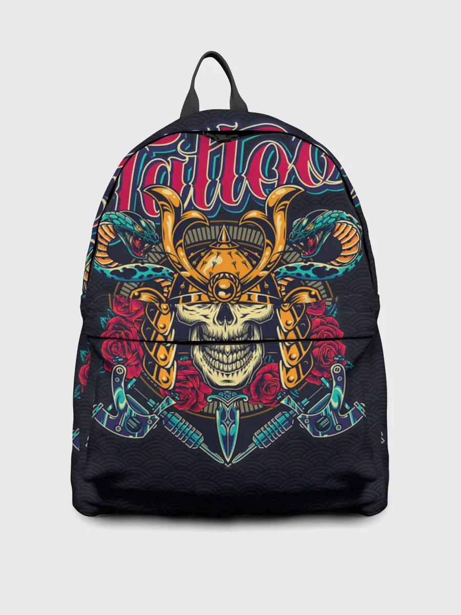 Рюкзак джинсовый / Череп со змеями